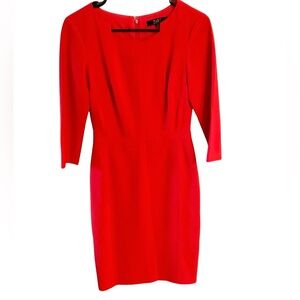 Alex Marie London Salamander Red-Orange Midi Dress